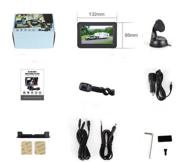 BabyCam Drive – מצלמת רכב לתינוק עם מסך 5 אינץ’ HD עם ראיית לילה